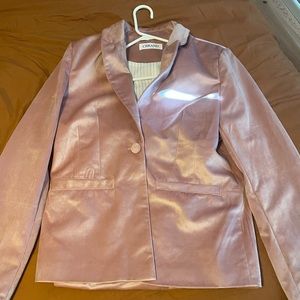 Pink velvet blazer